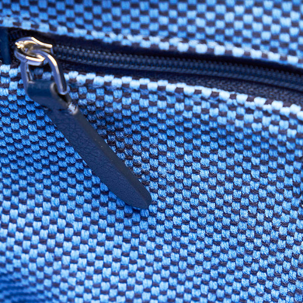 ケイトスペード ロゴ バイカラー トートバッグ ブルー ネイビー キャンバス レザー レディース Kate Spade 【中古】