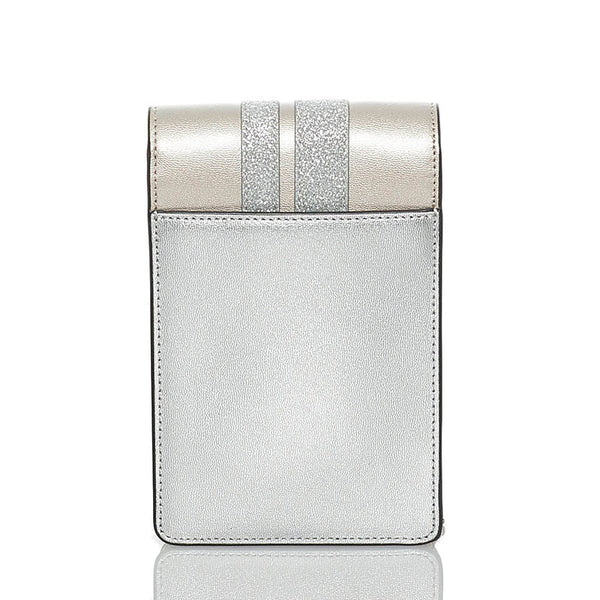 フルラ メトロポリス チェーン ミニ ショルダーバッグ スマートフォンバッグ シルバー ピンクゴールド レザー レディース Furla 【中古】