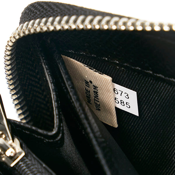 コーチ ラウンドファスナー 長財布 F12585 ブラック レザー レディース COACH 【中古】