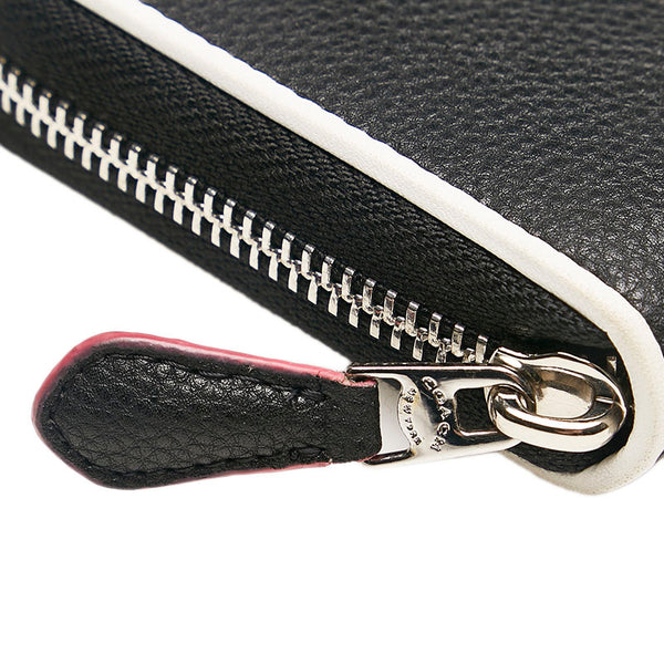 コーチ ラウンドファスナー 長財布 F12585 ブラック レザー レディース COACH 【中古】
