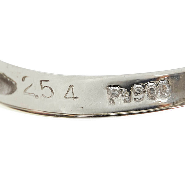 Pt900 プラチナ ブラックオパール2.54ct ダイヤ0.77ct カボション リング 指輪 レディース 11号 【中古】