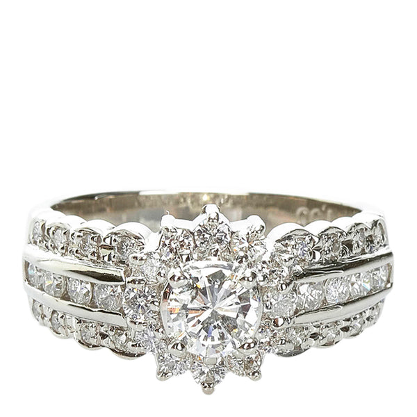 Pt900 プラチナ ダイヤ1.00ct リング 指輪 レディース 11.5号 【中古】