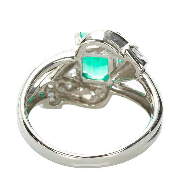 ノーブランド Pt900 プラチナ エメラルド1.37ct ダイヤ0.26ct リング 指輪 レディース no brand 10.5号 【中古】