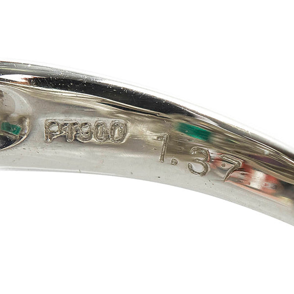 ノーブランド Pt900 プラチナ エメラルド1.37ct ダイヤ0.26ct リング 指輪 レディース no brand 10.5号 【中古】