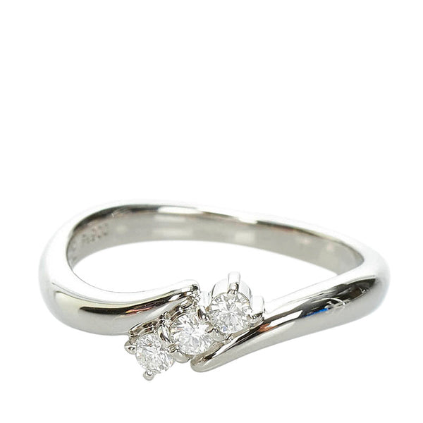 Pt900 プラチナ ダイヤ0.13ct リング 指輪 レディース 9.5号 【中古】