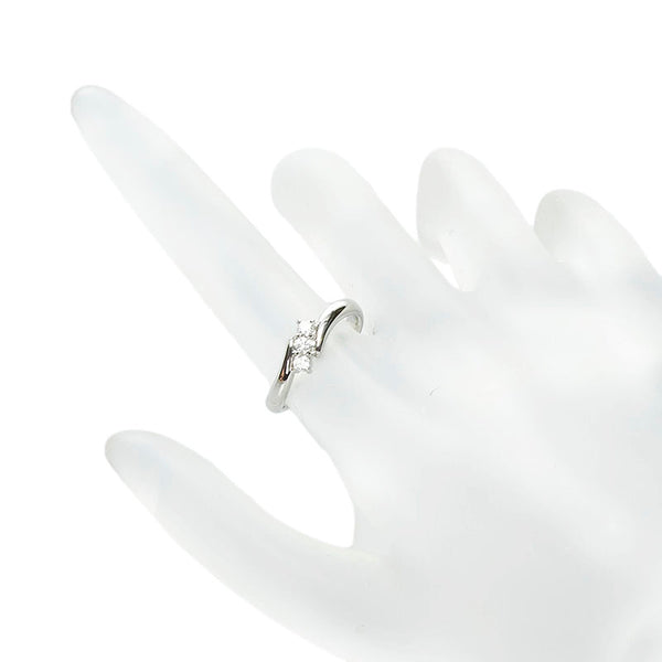 Pt900 プラチナ ダイヤ0.13ct リング 指輪 レディース 9.5号 【中古】