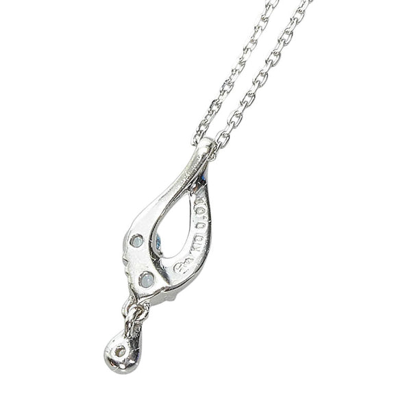 スタージュエリー K10WG ホワイトゴールド ブルートパーズ ダイヤ0.01ct ネックレス ペンダント レディース STAR JEWELRY 【中古】