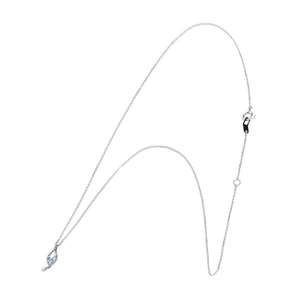 スタージュエリー K10WG ホワイトゴールド ブルートパーズ ダイヤ0.01ct ネックレス ペンダント レディース STAR JEWELRY 【中古】