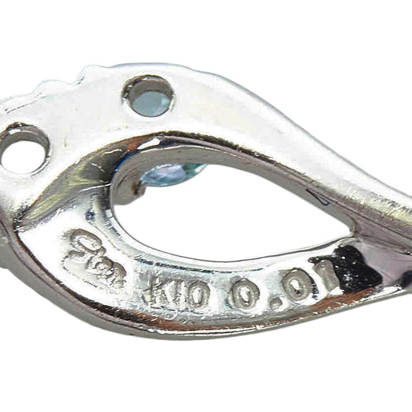 スタージュエリー K10WG ホワイトゴールド ブルートパーズ ダイヤ0.01ct ネックレス ペンダント レディース STAR JEWELRY 【中古】