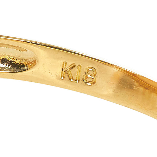 K18YG イエローゴールド マベパール約11mm ダイヤ0.19ct リング 指輪 レディース 13号 【中古】