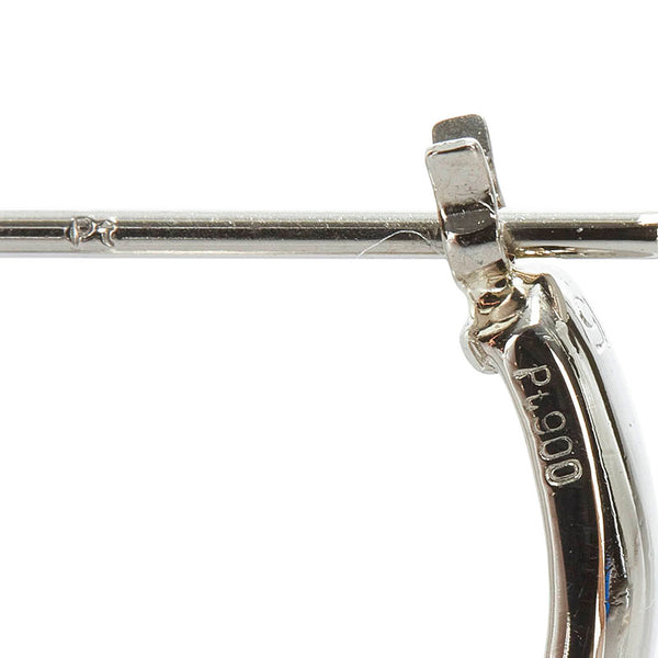 Pt900 プラチナ ダイヤ0.30ct フープ ピアス レディース 【中古】