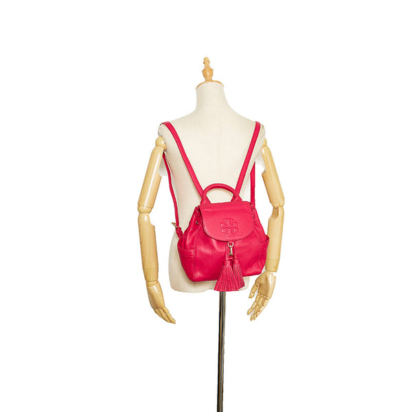 トリーバーチ タッセル リュック バックパック ピンク レザー レディース Tory Burch 【中古】