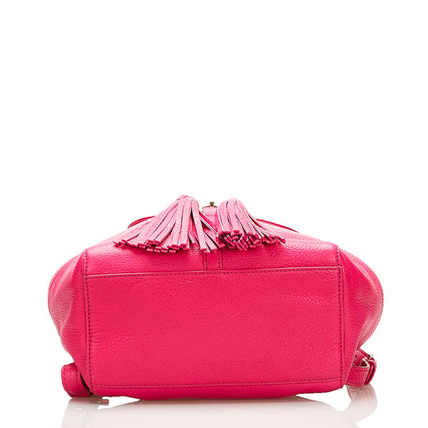 トリーバーチ タッセル リュック バックパック ピンク レザー レディース Tory Burch 【中古】