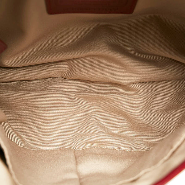 コーチ シグネチャー ワンショルダー F17093 ボルドー キャンバス パテントレザー レディース COACH 【中古】