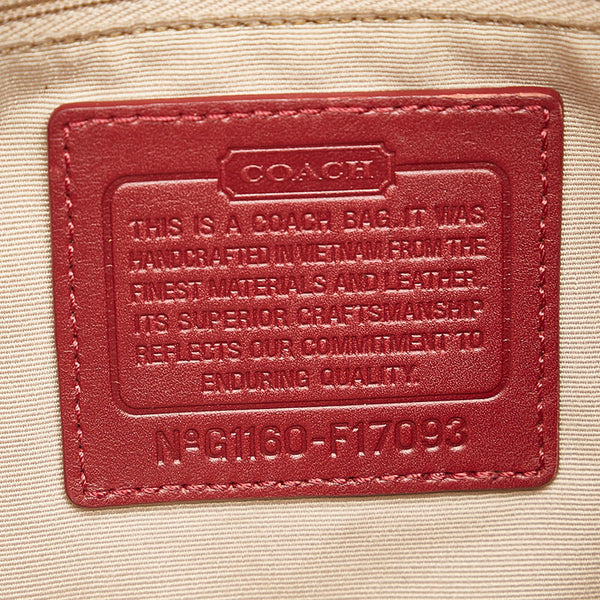 コーチ シグネチャー ワンショルダー F17093 ボルドー キャンバス パテントレザー レディース COACH 【中古】