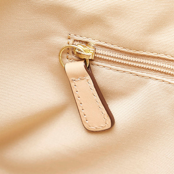 コーチ ペイトン ドローストリング キャリーオール トートバッグ ハンドバッグ F29362 ホワイト ブラウン レザー レディース COACH 【中古】