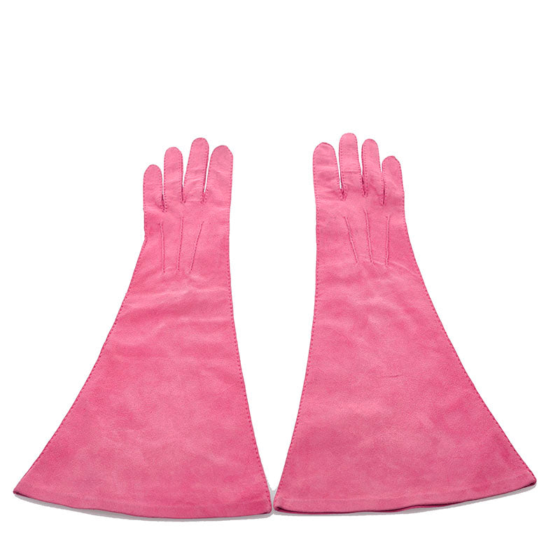 シャネル ココマーク グローブ ピンク スウェード レディース CHANEL 【中古】