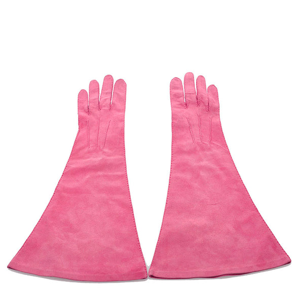 シャネル ココマーク グローブ ピンク スウェード レディース CHANEL 【中古】