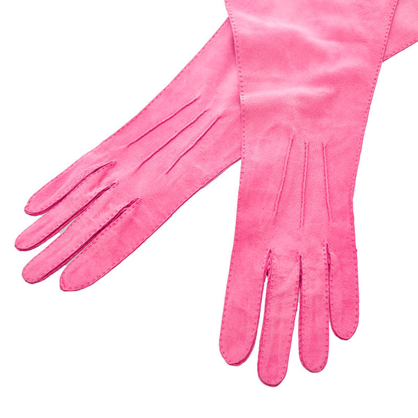 シャネル ココマーク グローブ ピンク スウェード レディース CHANEL 【中古】