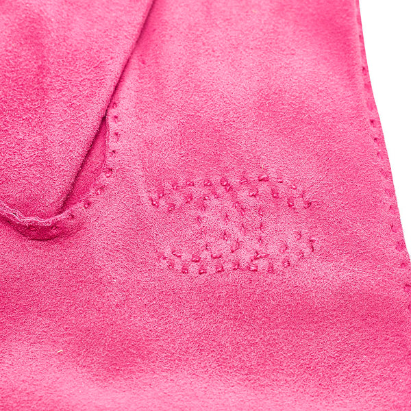 シャネル ココマーク グローブ ピンク スウェード レディース CHANEL 【中古】