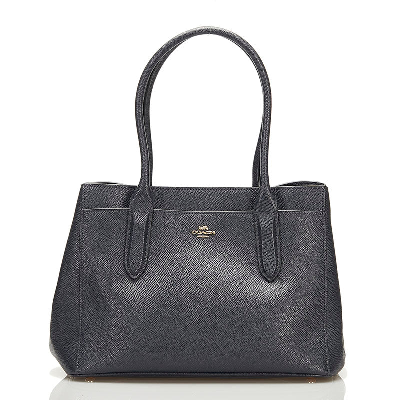 コーチ ベイリー キャリーオール ハンドバッグ 29457 ダークネイビー レザー レディース COACH 【中古】