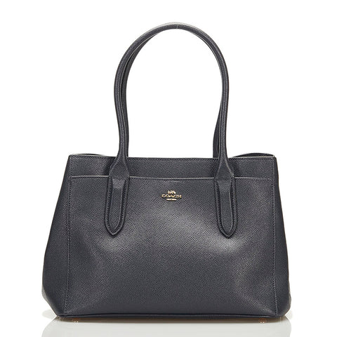 コーチ ベイリー キャリーオール ハンドバッグ 29457 ダークネイビー レザー レディース COACH 【中古】