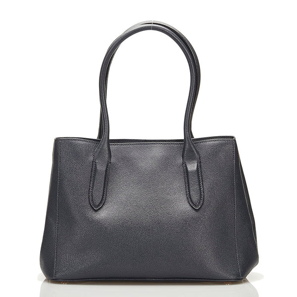 コーチ ベイリー キャリーオール ハンドバッグ 29457 ダークネイビー レザー レディース COACH 【中古】