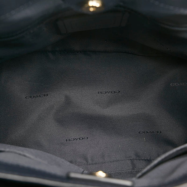 コーチ ベイリー キャリーオール ハンドバッグ 29457 ダークネイビー レザー レディース COACH 【中古】