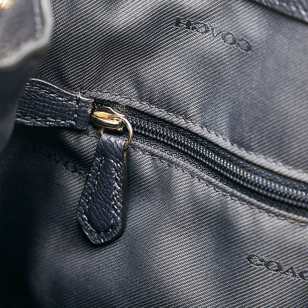 コーチ ベイリー キャリーオール ハンドバッグ 29457 ダークネイビー レザー レディース COACH 【中古】