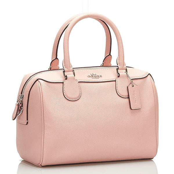 コーチ クロスグレイン ミニ ベネット サッチェル ハンドバッグ ミニボストン ショルダーバッグ 2WAY F32202 ピンク レザー レディース COACH 【中古】