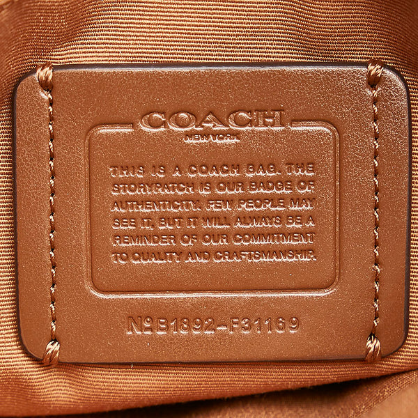 コーチ シグネチャー ハンドバッグ ショルダーバッグ 2WAY ベージュ レザー レディース COACH 【中古】