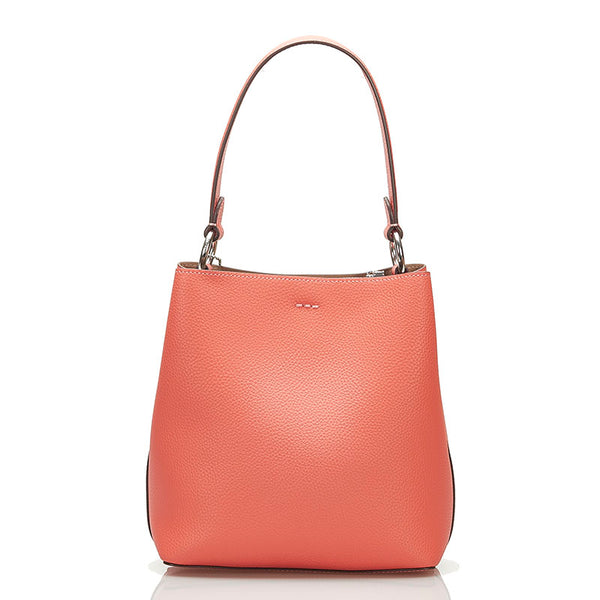 コーチ バケットバッグ ハンドバッグ ショルダーバッグ 2WAY L2080 1011 サーモンピンク レザー レディース COACH 【中古】