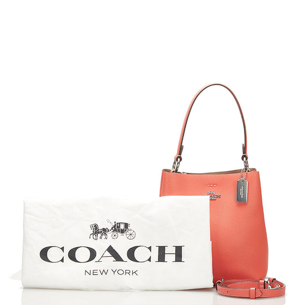 コーチ バケットバッグ ハンドバッグ ショルダーバッグ 2WAY L2080 1011 サーモンピンク レザー レディース COACH 【中古】