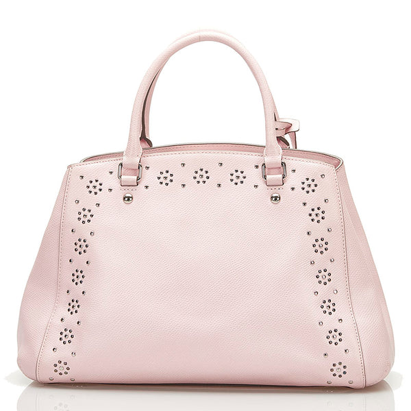 コーチ マーゴット キャリーオール ラグジュアリー スタッズド フローラル ハンドバッグ ショルダーバッグ 2WAY F36640 ピンク レザー レディース COACH 【中古】