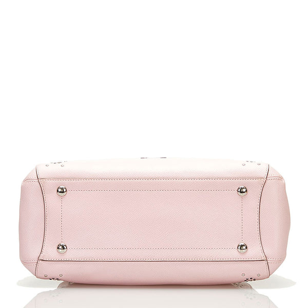 コーチ マーゴット キャリーオール ラグジュアリー スタッズド フローラル ハンドバッグ ショルダーバッグ 2WAY F36640 ピンク レザー レディース COACH 【中古】