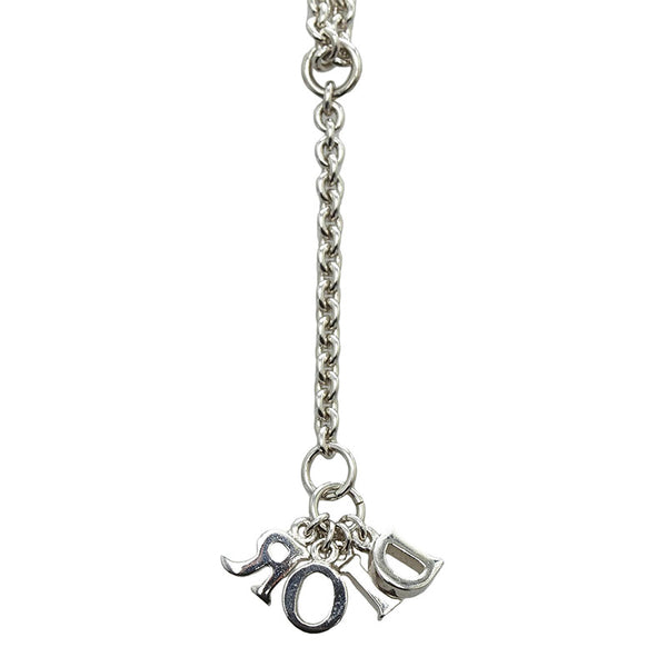 ディオール ロゴ ネックレス ペンダント シルバー メタル レディース Dior 【中古】