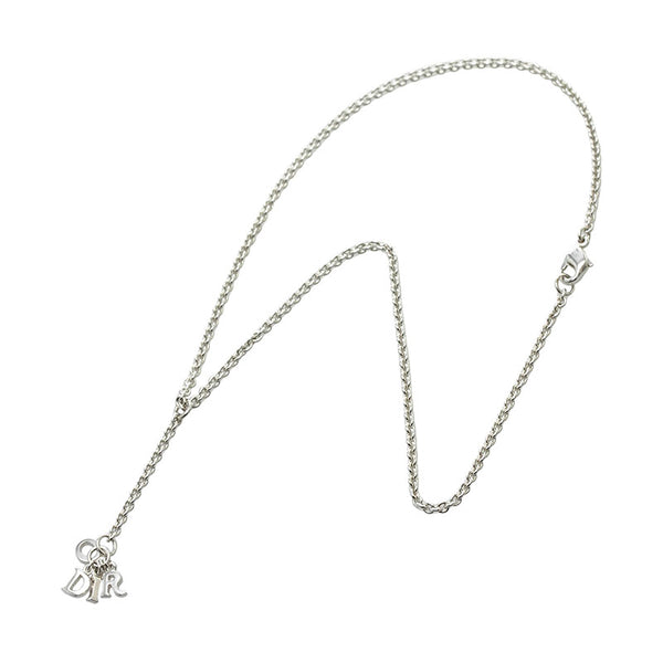 ディオール ロゴ ネックレス ペンダント シルバー メタル レディース Dior 【中古】