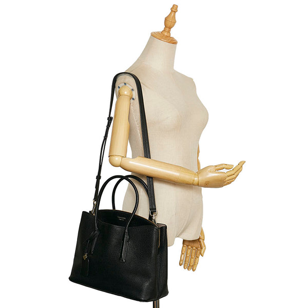 ケイトスペード マルゴー ラージ サッチェル ハンドバッグ ショルダーバッグ 2WAY ブラック レザー レディース Kate Spade 【中古】