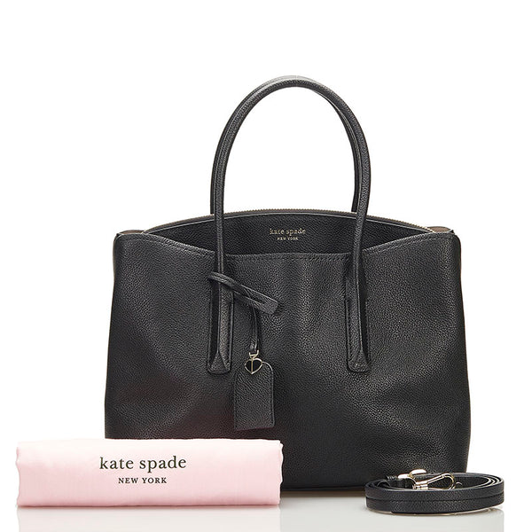 ケイトスペード マルゴー ラージ サッチェル ハンドバッグ ショルダーバッグ 2WAY ブラック レザー レディース Kate Spade 【中古】