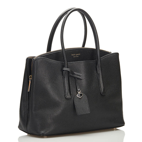 ケイトスペード マルゴー ラージ サッチェル ハンドバッグ ショルダーバッグ 2WAY ブラック レザー レディース Kate Spade 【中古】