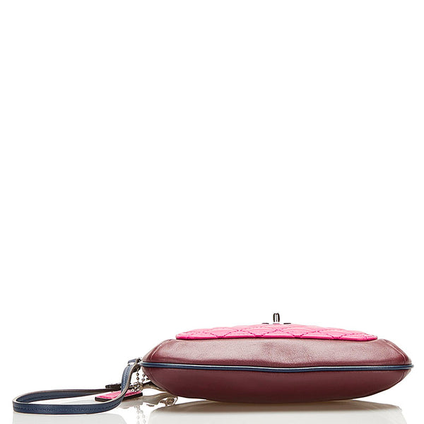 コーチ ポーチ ミニハンドバッグ ワインレッド ピンク レザー レディース COACH 【中古】