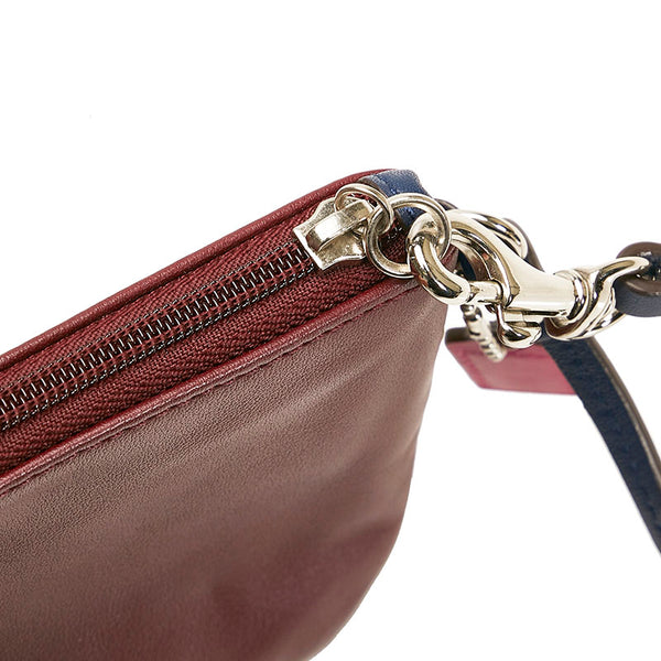 コーチ ポーチ ミニハンドバッグ ワインレッド ピンク レザー レディース COACH 【中古】