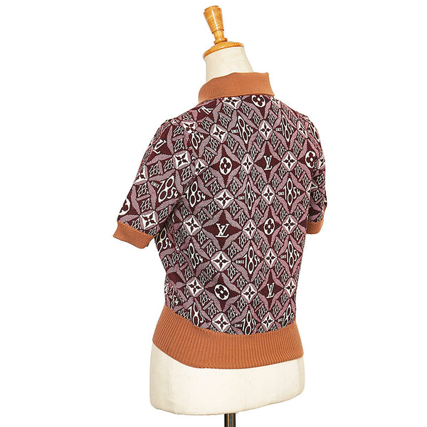 ルイ ヴィトン Since1854 ニットポロシャツ ボルドー ブラウン ウール ナイロン ポリウレタン レディース LOUIS VUITTON 【中古】