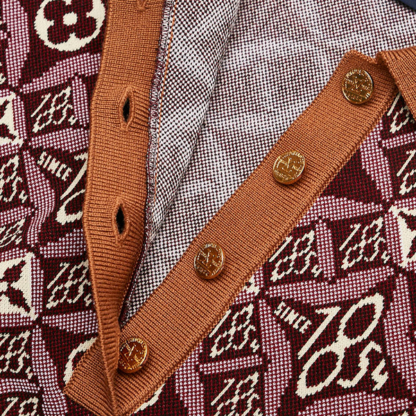 ルイ ヴィトン Since1854 ニットポロシャツ ボルドー ブラウン ウール ナイロン ポリウレタン レディース LOUIS VUITTON 【中古】