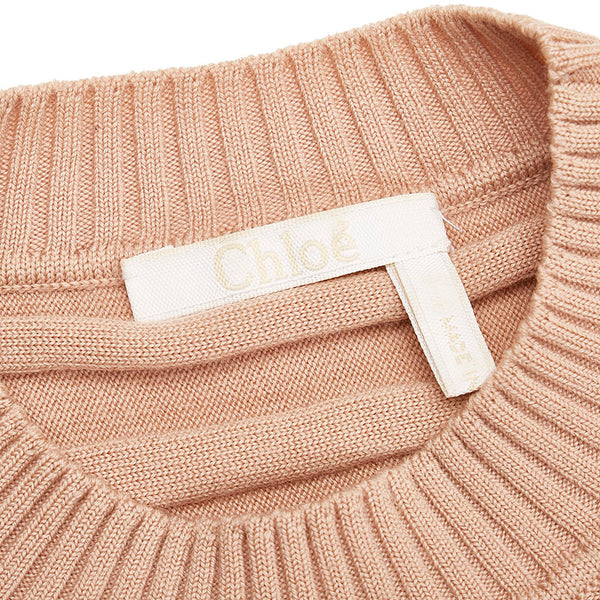 クロエ ストライプ 五分袖 ニット ピンク ウール ビスコース レディース Chloe 【中古】