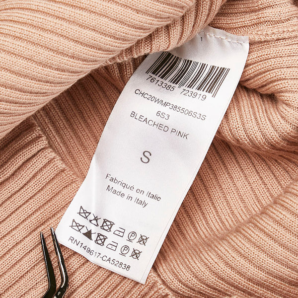 クロエ ストライプ 五分袖 ニット ピンク ウール ビスコース レディース Chloe 【中古】