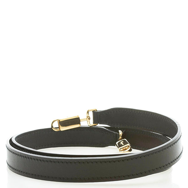 サルヴァトーレフェラガモ ゴールド金具 ショルダーストラップ ブラック レザー レディース Salvatore Ferragamo 【中古】