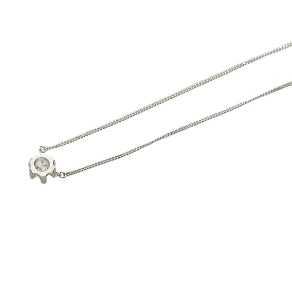Pt850 プラチナ ダイヤ0.58ct 一粒 ネックレス レディース 【中古】