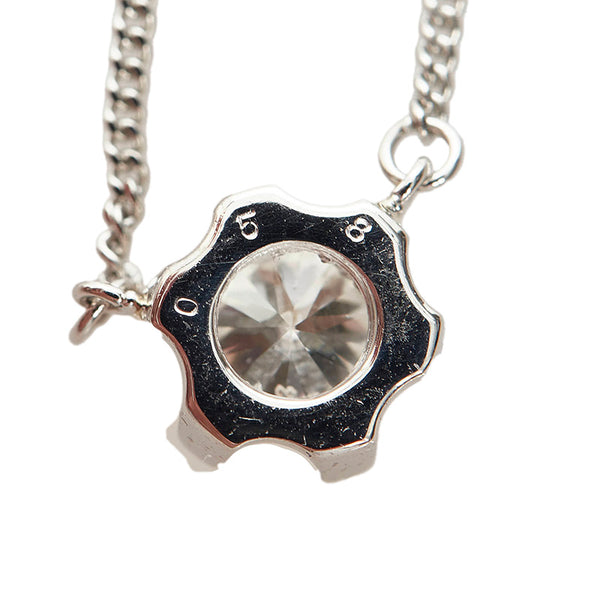 Pt850 プラチナ ダイヤ0.58ct 一粒 ネックレス レディース 【中古】