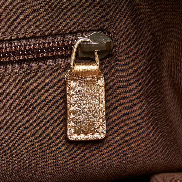 グッチ GGキャンバス シェリーライン トートバッグ 131230 ゴールド ピンク キャンバス レザー レディース GUCCI 【中古】